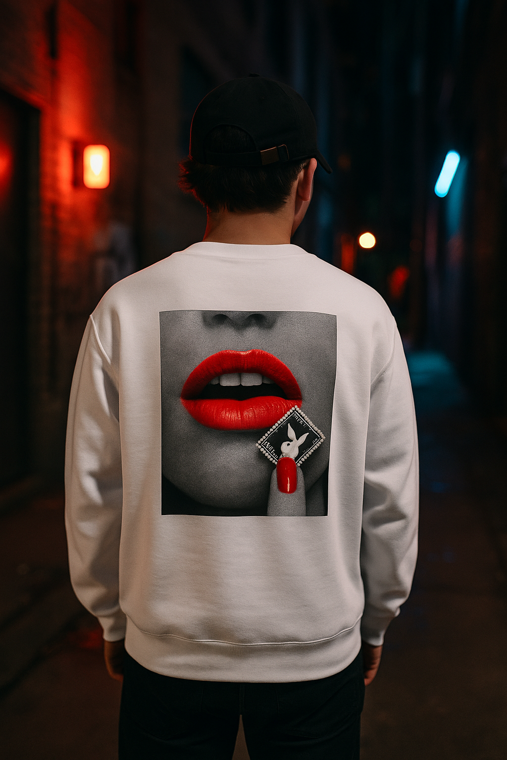 Unisex Premium Sweatshirt Red lips playboy