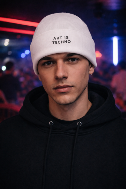 Embroidered Beanie Art is techno
